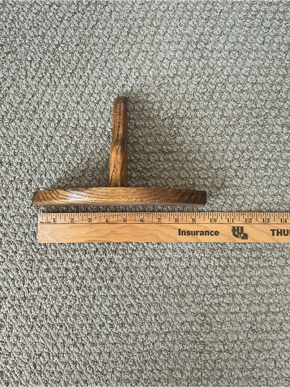 Wood Wall Hook in Warm Brown with Cream Towel